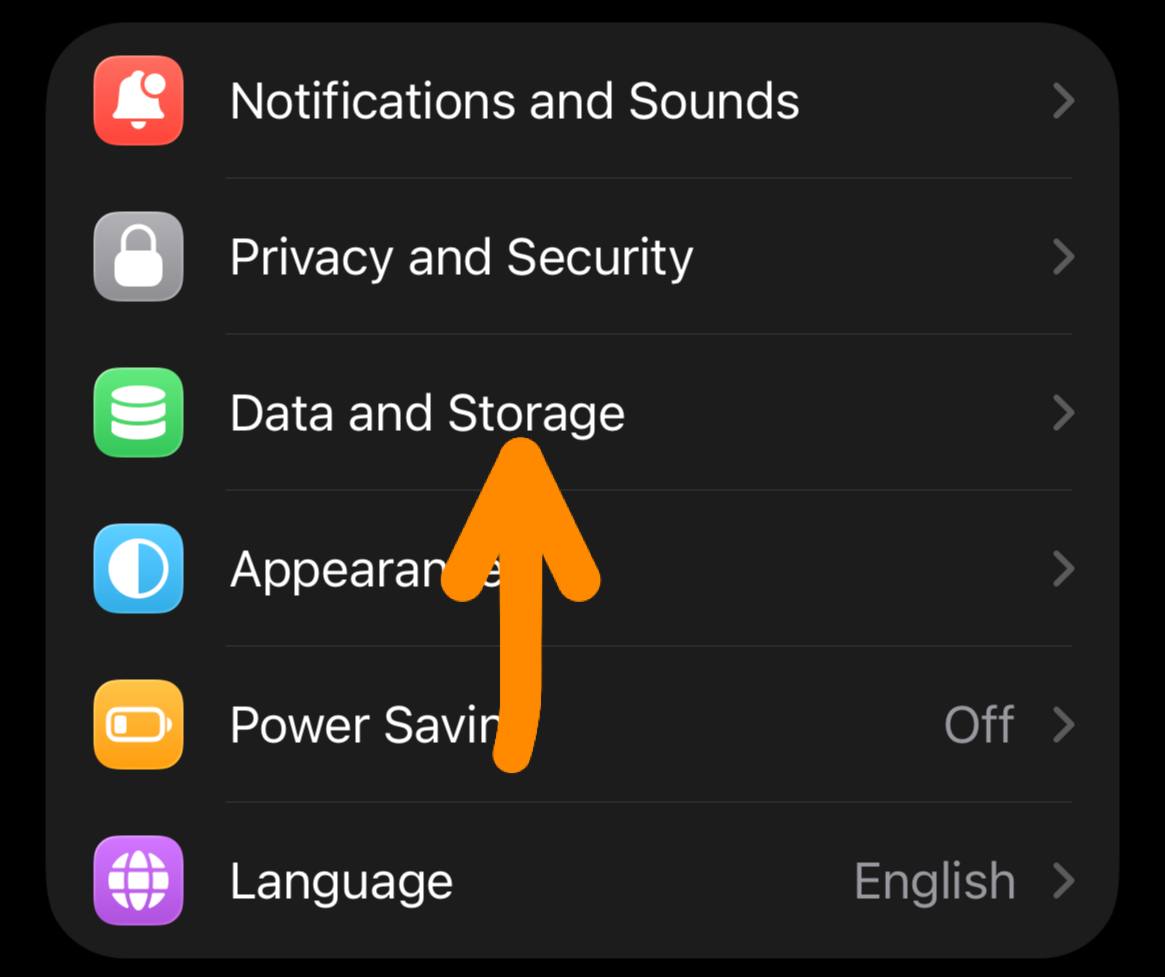 Telegram Data and Storage setting